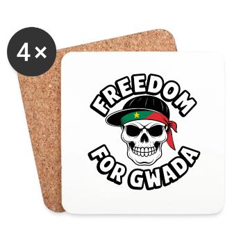 Freedom for Gwada - Coasters (set of 4) - white - Front