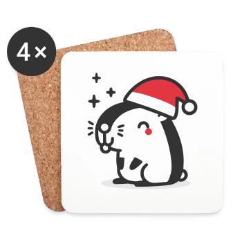 Capybara Weihnachten - Untersetzer (4er-Set) - Weiß - Vorne
