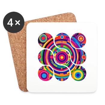 Funky abstract - Coasters (set of 4) - white - Front