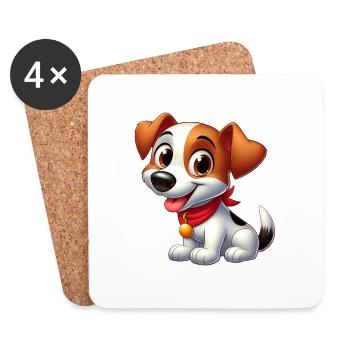 fox terrier 6 - Dessous de verre (lot de 4) - blanc - Devant