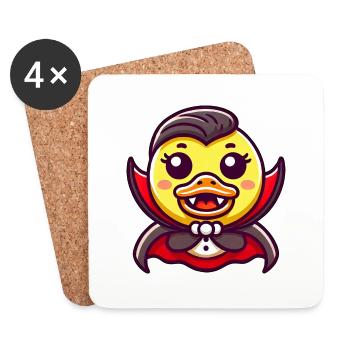 Halloween Duck Vampire Funny Creepy Cute - Coasters (set of 4) - white - Front