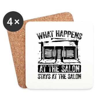 Was im Salon passiert, bleibt im Salon! - Untersetzer (4er-Set) - Weiß - Vorne