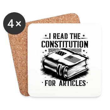 Constitution et humour – pour les vrais assoiffés de connaissances - Dessous de verre (lot de 4) - blanc - Devant