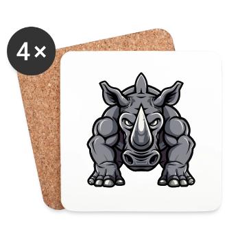 Rhino Comic - Coasters (set of 4) - white - Front