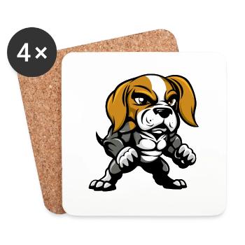 Beagle Hund Comic - Untersetzer (4er-Set) - Weiß - Vorne