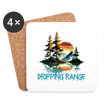 DRIPPING RANGE Dripping Horizon Mountain Tee - Coasters (set of 4) - white - Front