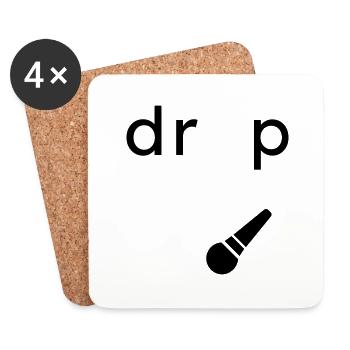 Drop the Microphone Geschenk - Untersetzer (4er-Set) - Weiß - Vorne