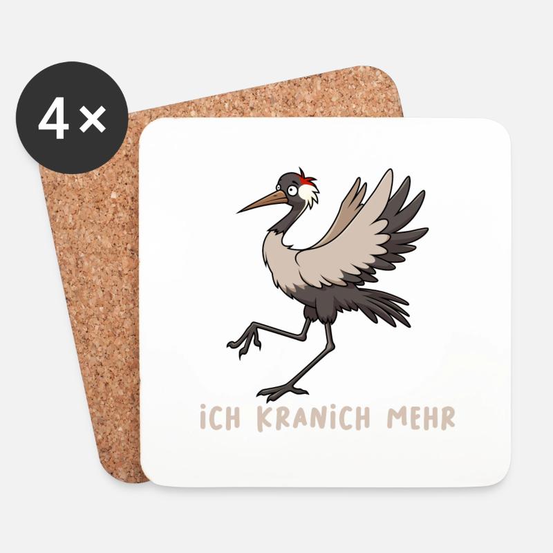 Ich Kranich Mehr - Untersetzer (4er-Set) - Weiß