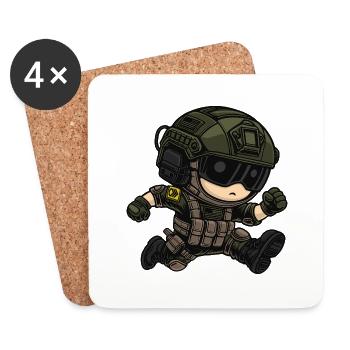 kleiner süsser rennender soldat - Untersetzer (4er-Set) - Weiß - Vorne
