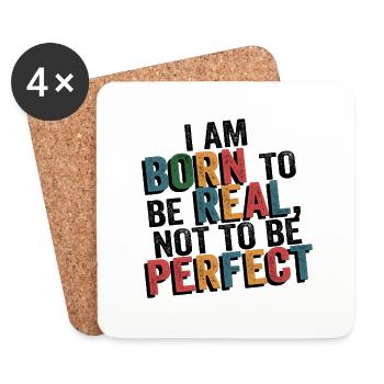 I'm True Not Perfect - Humor - Untersetzer (4er-Set) - Weiß - Vorne