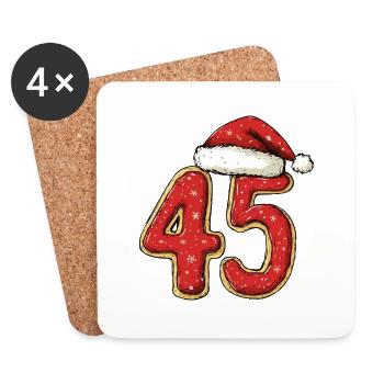 Biscuit de Noël à 45 chiffres - Dessous de verre (lot de 4) - blanc - Devant