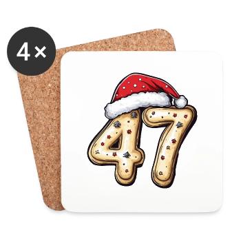 47 Number Christmas Cookie - Coasters (set of 4) - white - Front