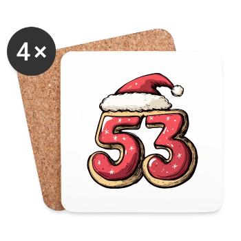 53 Number Christmas Cookie - Coasters (set of 4) - white - Front