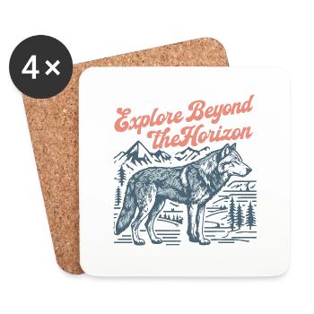 Explorez au-delà de l’horizon - Dessous de verre (lot de 4) - blanc - Devant