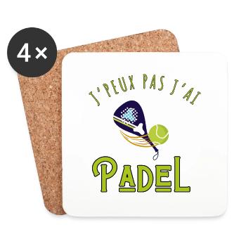 Ich kann kein Padel haben - Padel Geschenkidee - Untersetzer (4er-Set) - Weiß - Vorne