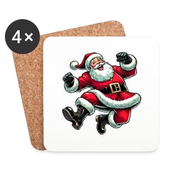 Weihnachtsmann - Untersetzer (4er-Set) - Weiß - Vorne