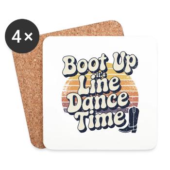 Cowboy-Style für Line Dance Fans - Untersetzer (4er-Set) - Weiß - Vorne