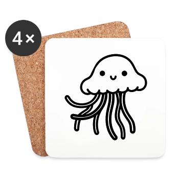 Méduse - Dessous de verre (lot de 4) - blanc - Devant