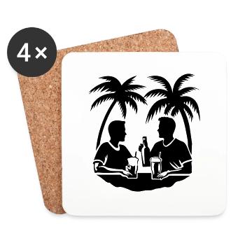 Urlaub Palmen Insel Team Symbol - Untersetzer (4er-Set) - Weiß - Vorne
