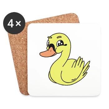 Ente Enten Kinder Kind Baby - Untersetzer (4er-Set) - Weiß - Vorne