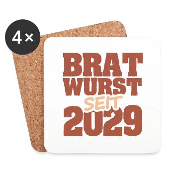 Bratwurst 2029 - Untersetzer (4er-Set) - Weiß - Vorne