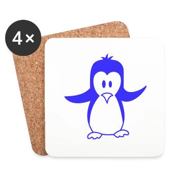 Mignon pingouin antarctique pôle sud zoo animal oiseau cool - Dessous de verre (lot de 4) - blanc - Devant