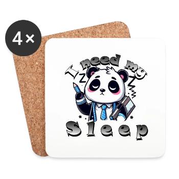 Panda Sleep - Untersetzer (4er-Set) - Weiß - Vorne