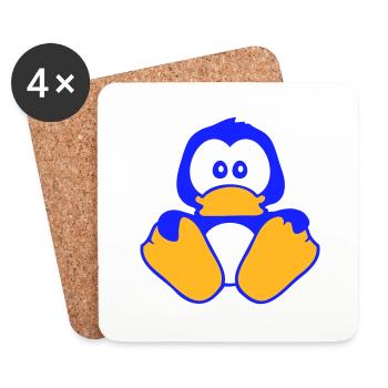 Cute Penguin Baby Child Toddler Shy - Coasters (set of 4) - white - Front