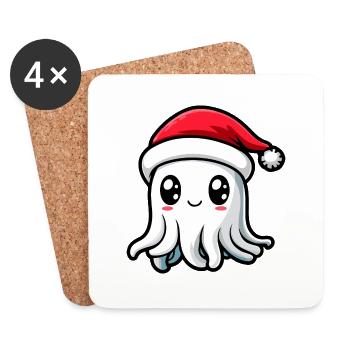 Qualle Weihnachten - Untersetzer (4er-Set) - Weiß - Vorne