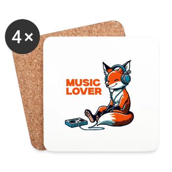fox music love - Coasters (set of 4) - white - Front