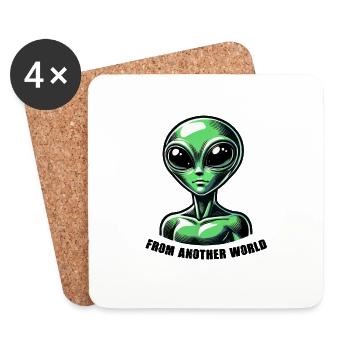 Bandes dessinées extraterrestres - Dessous de verre (lot de 4) - blanc - Devant