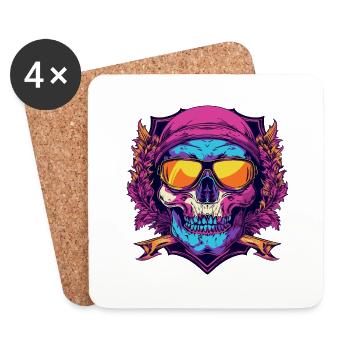 Ski Masque de ski Skull Crest - Dessous de verre (lot de 4) - blanc - Devant