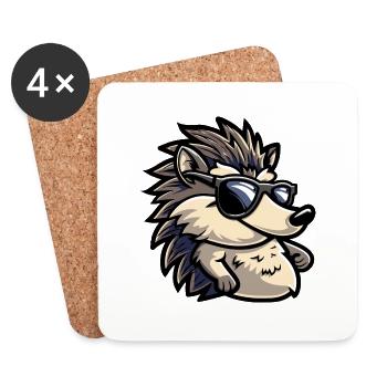 Igel Tier - Untersetzer (4er-Set) - Weiß - Vorne