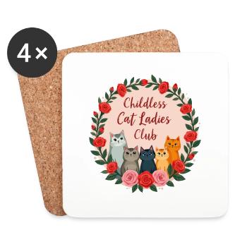 Childless Cat Ladies Club - Coasters (set of 4) - white - Front