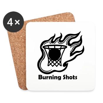 Basketball on fire - Burning shots design - Coasters (set of 4) - white - Front
