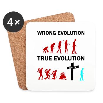 true evolution jesus - Coasters (set of 4) - white - Front