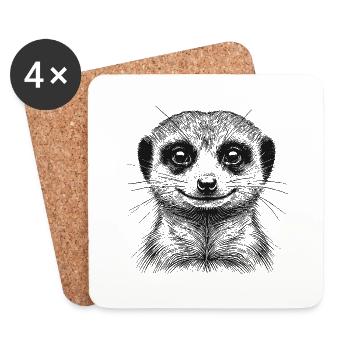 Meerkat - Coasters (set of 4) - white - Front