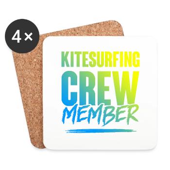 Kitesurfing Crew - Untersetzer (4er-Set) - Weiß - Vorne