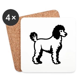 Poodle Dog - Coasters (set of 4) - white - Front