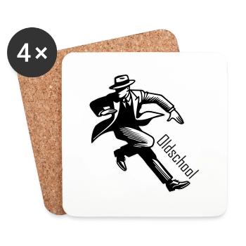 1930s Gentleman - Oldschool Design - Coasters (set of 4) - white - Front