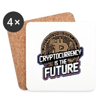 Cryptocurrency Is The Future 9 - Untersetzer (4er-Set) - Weiß - Vorne