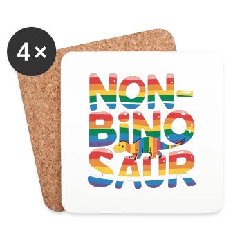 Non-Bino Saur 7 - Untersetzer (4er-Set) - Weiß - Vorne