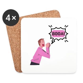 800A ! - Dessous de verre (lot de 4) - blanc - Devant