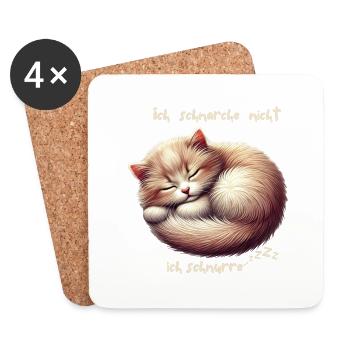 ich schnarche nicht süsses katzenbaby - Untersetzer (4er-Set) - Weiß - Vorne