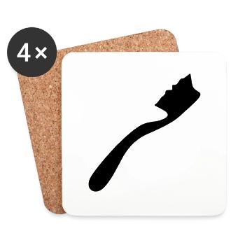Toothbrush - Coasters (set of 4) - white - Front