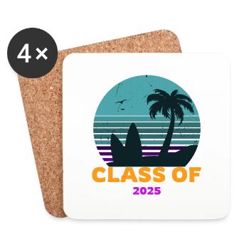 Class of 2025 blue sky sunset - Coasters (set of 4) - white - Front
