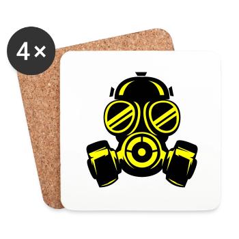 Gas mask - Coasters (set of 4) - white - Front