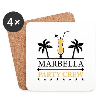 Équipe de fête à Marbella - Dessous de verre (lot de 4) - blanc - Devant