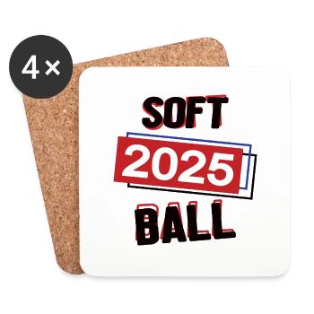 Softball Spielerin Team Turnier Mannschaft 2025 - Untersetzer (4er-Set) - Weiß - Vorne