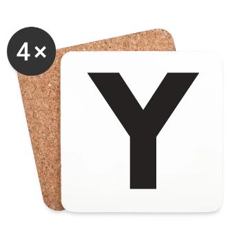 Y - Untersetzer (4er-Set) - Weiß - Vorne